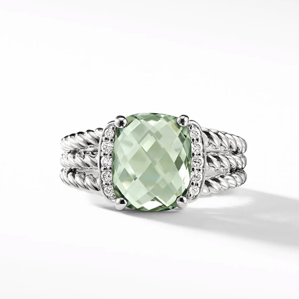 David Yurman Petite Wheaton Green Prasiolite Size5